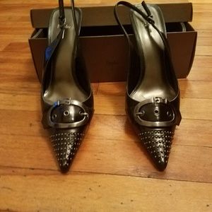 SEXY BUCKLE FRONT SLING BACKS